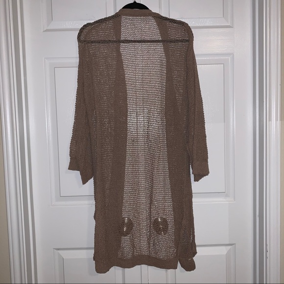 NWT JLUXLABEL Taupe Sienna Crochet Cardigan - Picture 8 of 10